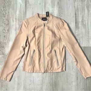 NWT Express Cream Faux Leather Jacket